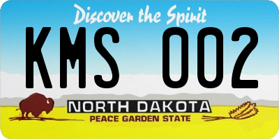 ND license plate KMS002