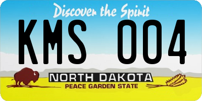ND license plate KMS004