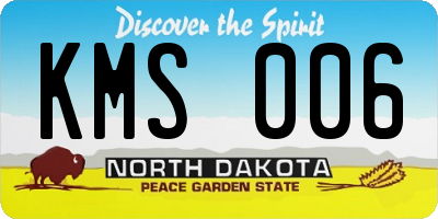 ND license plate KMS006