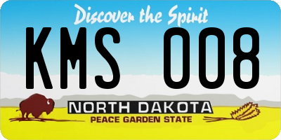 ND license plate KMS008