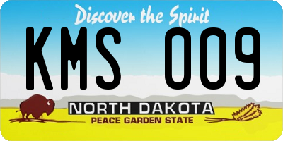 ND license plate KMS009