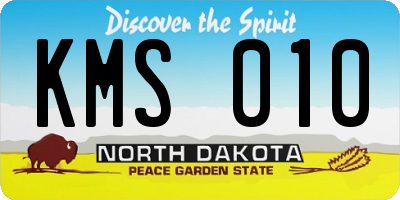 ND license plate KMS010