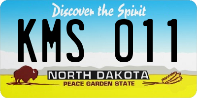ND license plate KMS011