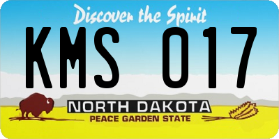 ND license plate KMS017
