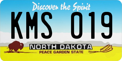 ND license plate KMS019