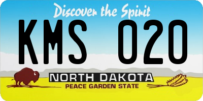 ND license plate KMS020