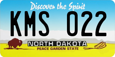 ND license plate KMS022
