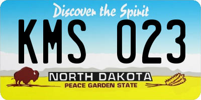 ND license plate KMS023