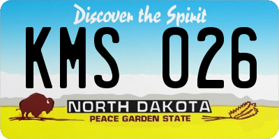 ND license plate KMS026