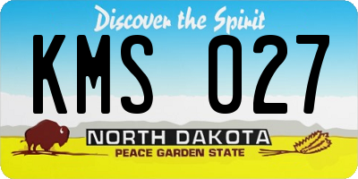 ND license plate KMS027