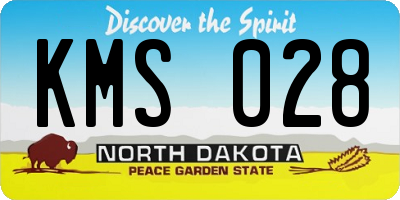 ND license plate KMS028