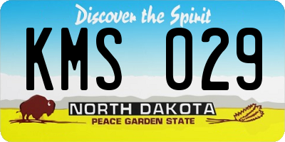ND license plate KMS029