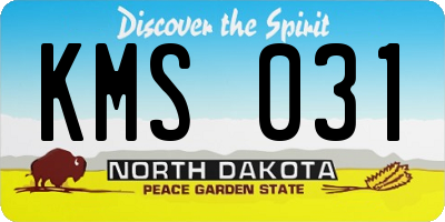 ND license plate KMS031