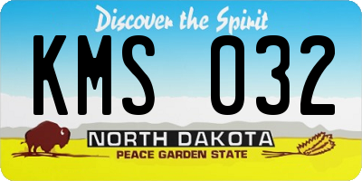ND license plate KMS032