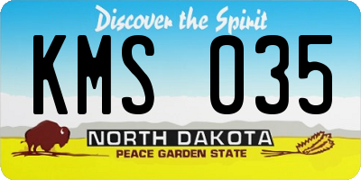 ND license plate KMS035