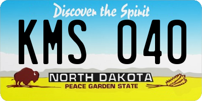 ND license plate KMS040