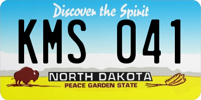 ND license plate KMS041