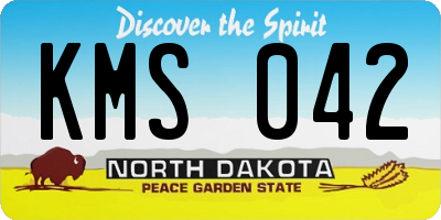 ND license plate KMS042