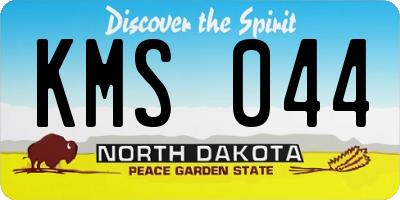 ND license plate KMS044