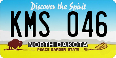 ND license plate KMS046