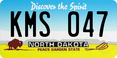 ND license plate KMS047