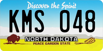 ND license plate KMS048
