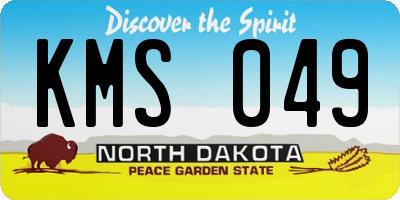 ND license plate KMS049