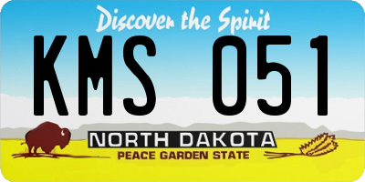ND license plate KMS051
