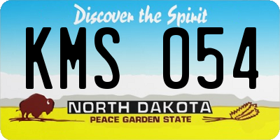 ND license plate KMS054