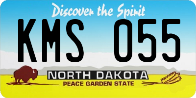 ND license plate KMS055
