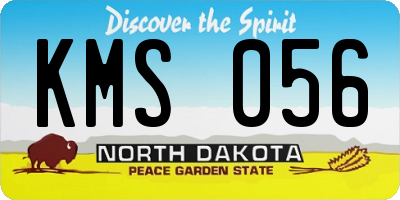 ND license plate KMS056