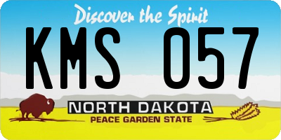 ND license plate KMS057