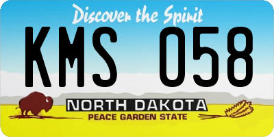 ND license plate KMS058