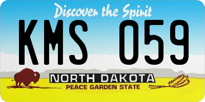 ND license plate KMS059