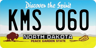 ND license plate KMS060