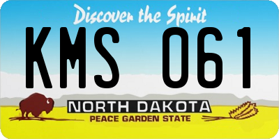 ND license plate KMS061