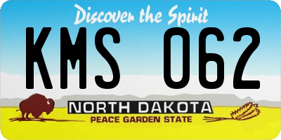 ND license plate KMS062