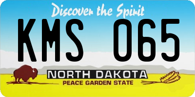 ND license plate KMS065