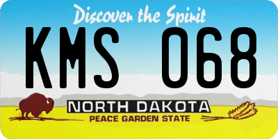 ND license plate KMS068