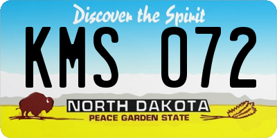 ND license plate KMS072