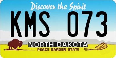 ND license plate KMS073