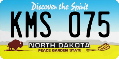 ND license plate KMS075