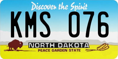 ND license plate KMS076