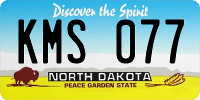 ND license plate KMS077