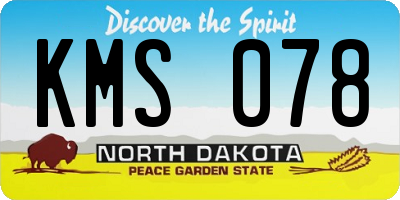 ND license plate KMS078