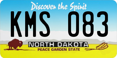 ND license plate KMS083