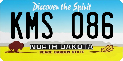 ND license plate KMS086
