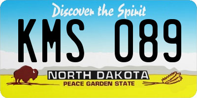ND license plate KMS089