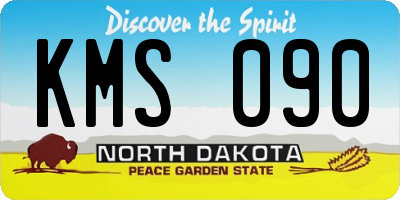 ND license plate KMS090