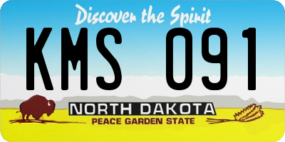 ND license plate KMS091